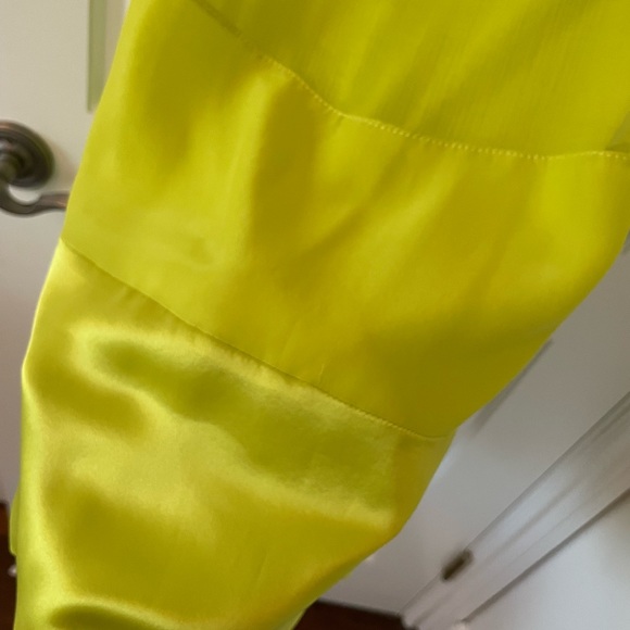 NWT Analili Neon Lime Green chiffon & silk dress Small - Picture 5 of 11
